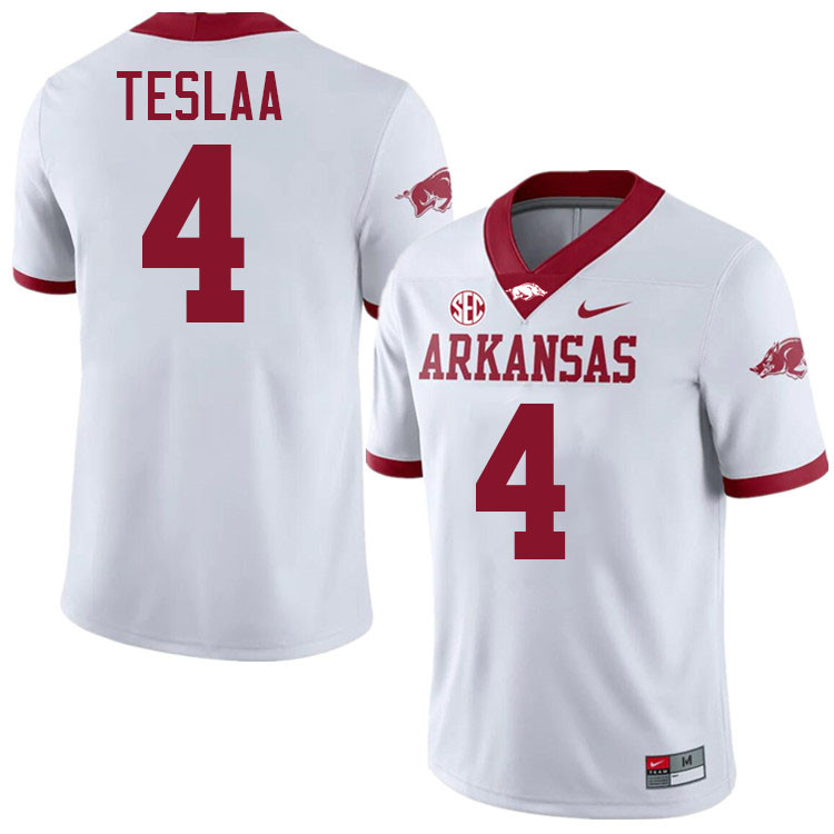 Isaac TeSlaa Arkansas Jersey,Arkansas Razorbacks #4 Isaac TeSlaa Jersey Youth College-White